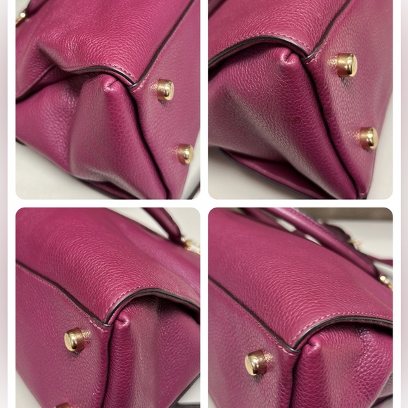 🔥🔥🔥Coach Purple Leather Top Handle Satchel Handbag Shoulder Bag - Picture 13 of 15